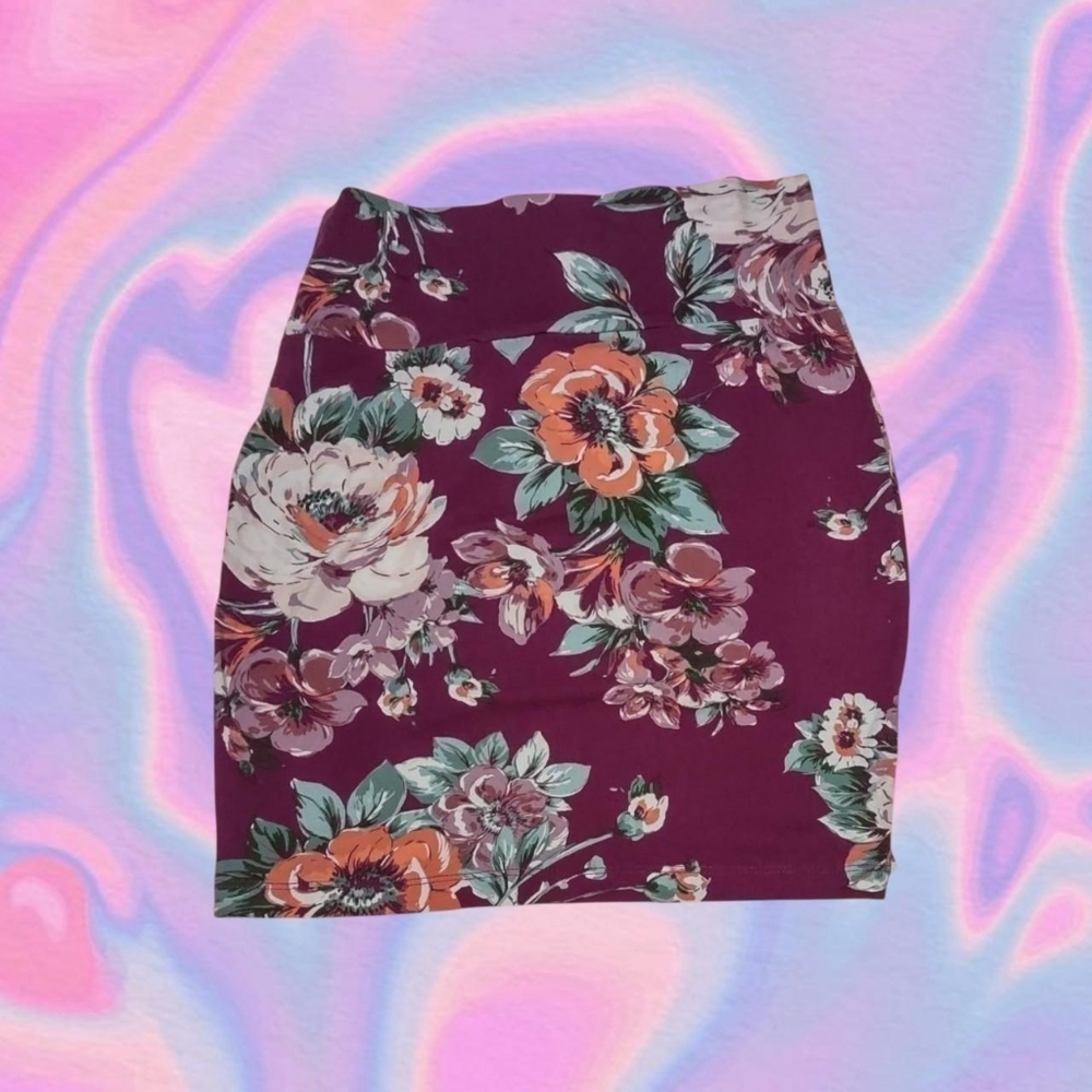 floral magenta cotton miniskirt from charlotte russe Size Small
